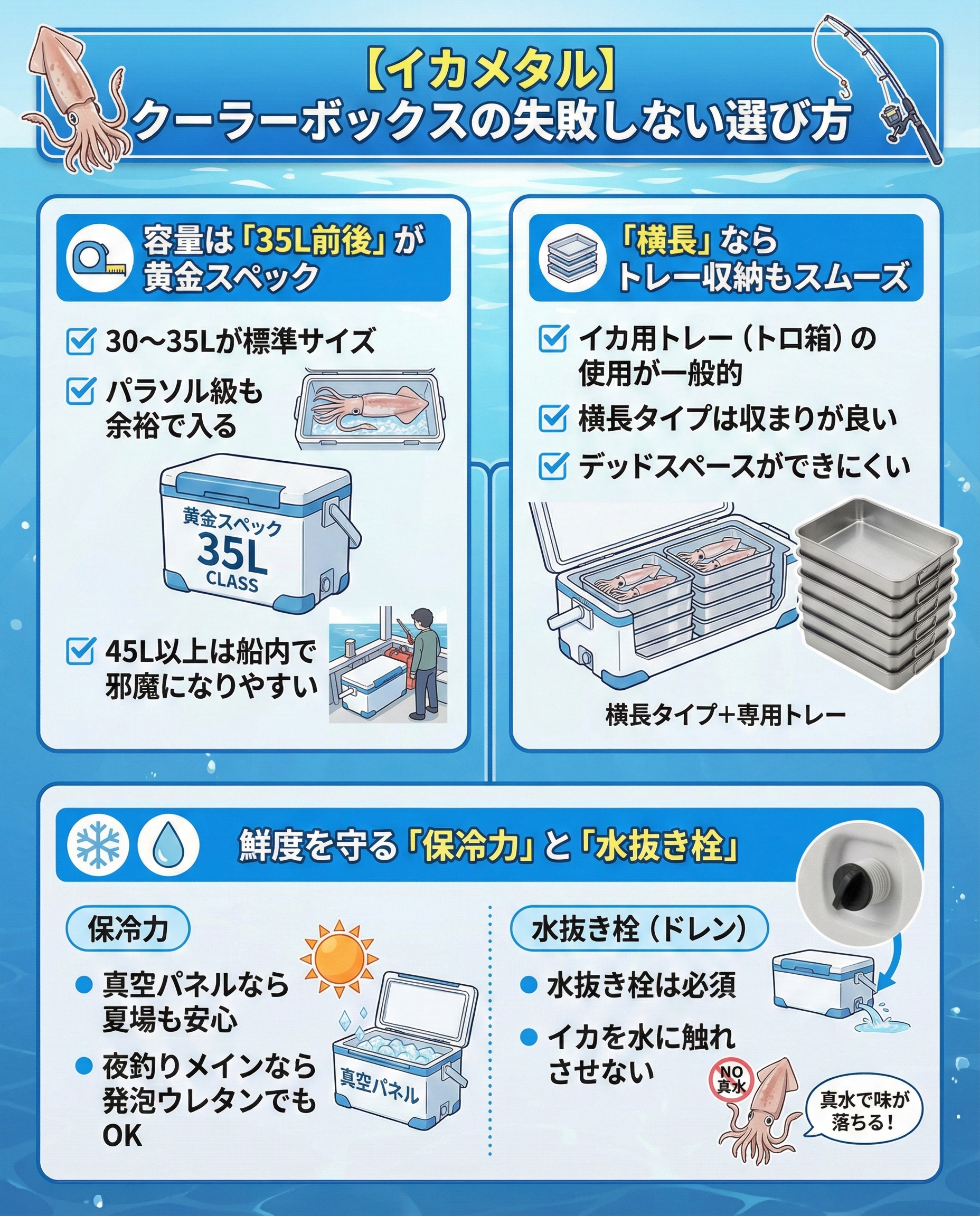 【イカメタル】クーラーボックスの失敗しない選び方